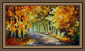 Leonid Afremov Framed Paintings - Under The Gold Arch by Leonid Afremov