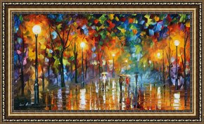 Leonid Afremov Framed Paintings - Unexpected Meeting by Leonid Afremov