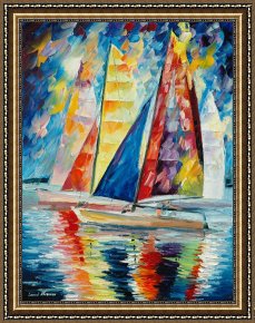 The Green Sail Framed Prints - Wind In Sails by Leonid Afremov