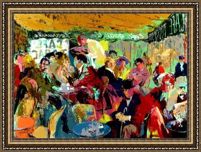 La Rive Gauche Framed Paintings - Cafe Rive Gauche by Leroy Neiman