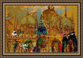 Square - Fort-philippe Framed Paintings - St. Mark's Square, Venice by Leroy Neiman
