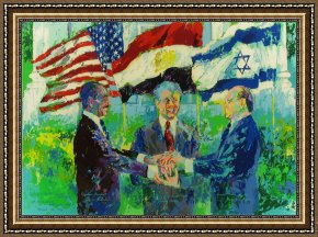 House Framed Prints - White House Signing of The Egyptian Israeli Peace Treaty by Leroy Neiman