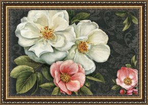 Floral Framed Prints - Floral Damask I by Lisa Audit