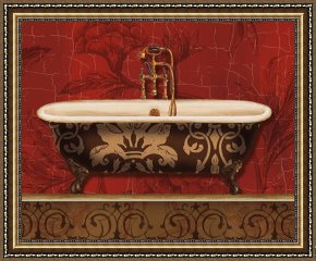 Royal Framed Prints - Royal Red Bath I by Lisa Audit