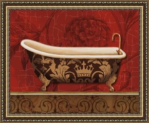 Royal Framed Prints - Royal Red Bath II by Lisa Audit
