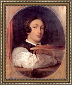 (selfportrait) Framed Prints - Selfportrait As a Boy by Lord Frederick Leighton