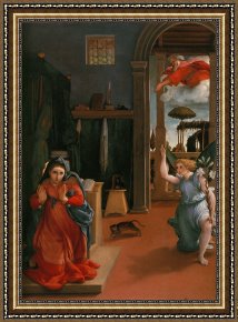 Lorenzo Framed Prints - Annunciation by Lorenzo Lotto