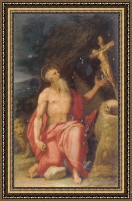 Lorenzo Framed Prints - Saint Jerome in The Wilderness by Lorenzo Sabatini