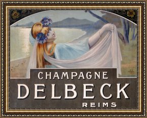 Advertisement Framed Prints - Advertisement For Champagne Delbeck by Louis Chalon