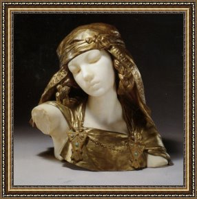 Bust Framed Prints - Bust of a Young Girl by Louis Ernest Barrias