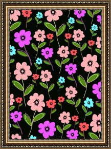 Floral Framed Prints - Retro Florals by Louisa Knight