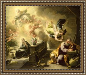 The Drummer Boy's Dream Framed Paintings - The Dream of Saint Joseph by Luca Giordano