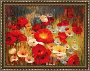 Newburyport Meadows Framed Prints - Meadow Poppies I by Lucas Santini
