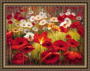 Newburyport Meadows Framed Prints - Meadow Poppies II by Lucas Santini