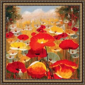 Newburyport Meadows Framed Prints - Meadow Poppies Iv by Lucas Santini