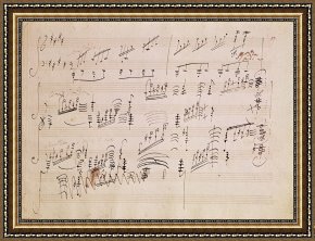 Hendrikus Van De Sende Baachyssun Framed Prints - Score sheet of Moonlight Sonata by Ludwig van Beethoven