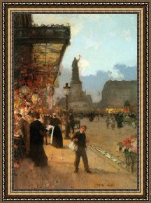 A Place Framed Prints - La Place De La Republique, Paris by Luigi Loir