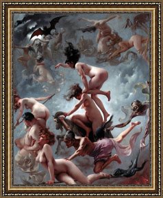 Naked Framed Paintings - Faust's Vision by Luis Riccardo Falero