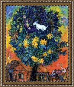Village Framed Prints - Autumn in The Village by Marc Chagall