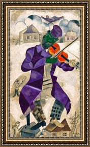 The Green Sail Framed Prints - The Green Violinist 1924 by Marc Chagall