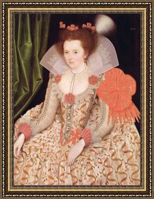 Execution Without Trial Under The Moorish Kings in Granada Framed Paintings - Princess Elizabeth the daughter of King James I by Marcus Gheeraerts