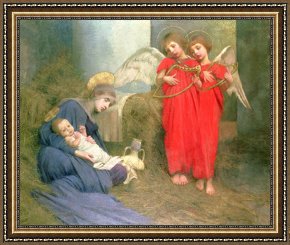 Disputation of The Holy Sacrament (la Disputa) [detail 10a] Framed Prints - Angels Entertaining the Holy Child by Marianne Stokes