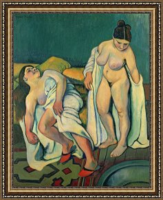 Bath Pastels Framed Paintings - After the Bath by Marie Clementine Valadon