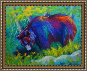 Saba at The Balcony VIII Black Dress Framed Prints - Dandelions For Dinner - Black Bear by Marion Rose