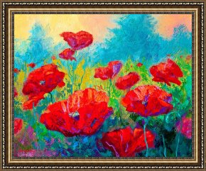 Meadow Poppies IV Framed Prints - Field Of Red Poppies by Marion Rose