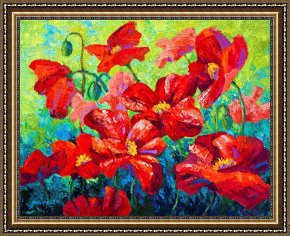 Meadow Poppies IV Framed Prints - Field Of Red Poppies II by Marion Rose