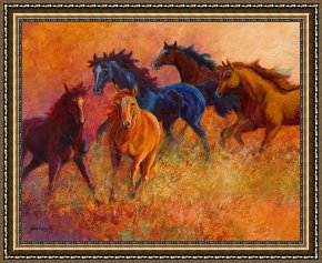 Wild Boar Framed Prints - Free Range - Wild Horses by Marion Rose