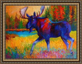 Rose Bed And Geese Framed Prints - Majestic Monarch - Moose by Marion Rose