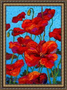 Meadow Poppies IV Framed Prints - Spring Poppies by Marion Rose