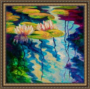 Water Framed Paintings - Water Lilies I by Marion Rose