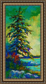When The West with Evening Glows Framed Paintings - West Coast Sentinel by Marion Rose