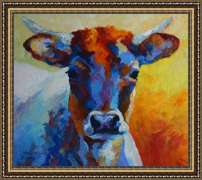 Young Framed Prints - Young Blood - Longhorn by Marion Rose