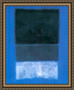 The Green Sail Framed Prints - No 14 White And Greens in Blue by Mark Rothko