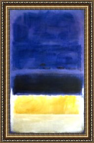 Untitled C.1951 Framed Paintings - Untitled Blue Dark Blue Yellow by Mark Rothko