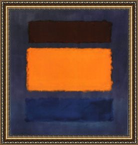 Untitled C.1951 Framed Paintings - Untitled Brown And Orange on Maroon by Mark Rothko