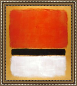 Meadow Angels - White Poppies Framed Prints - Untitled Red Black White on Yellow 1955 by Mark Rothko