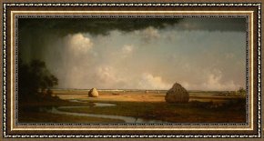 Newburyport Meadows Framed Prints - Marshfield Meadows, Massachusetts by Martin Johnson Heade