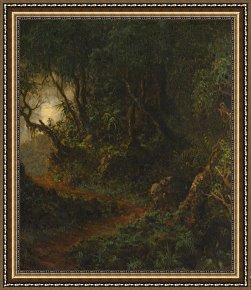 Heade Framed Paintings - Tropical Greenery by Martin Johnson Heade