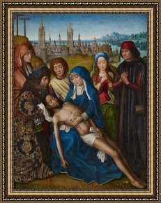 Holy Family with The Infant Saint John The Baptist And Saint Francis Framed Paintings - Lamentation With Saint John The Baptist And Saint Catherine Of Alexandria by Master of the Legend of Saint Lucy