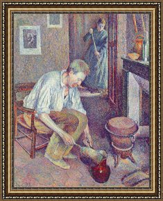 Neo-impressionist Framed Prints - The Coffee by Maximilien Luce