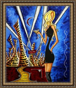 Saba at The Balcony VIII Black Dress Framed Prints - A Toast to The Little Black Dress by Megan Aroon Duncanson