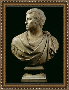 Bust Framed Prints - Bust of Brutus by Michelangelo Buonarroti
