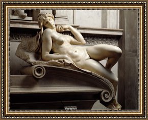 Lorenzo Framed Prints - The Tomb of Lorenzo De Medici by Michelangelo Buonarroti