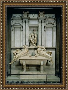 Lorenzo Framed Prints - Tomb of Lorenzo De Medici by Michelangelo Buonarroti