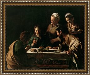 The Last Supper Framed Prints - Supper at Emmaus by Michelangelo Merisi da Caravaggio