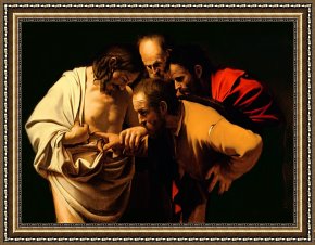 The Incredulity of Saint Thomas Framed Paintings - The Incredulity of Saint Thomas by Michelangelo Merisi da Caravaggio